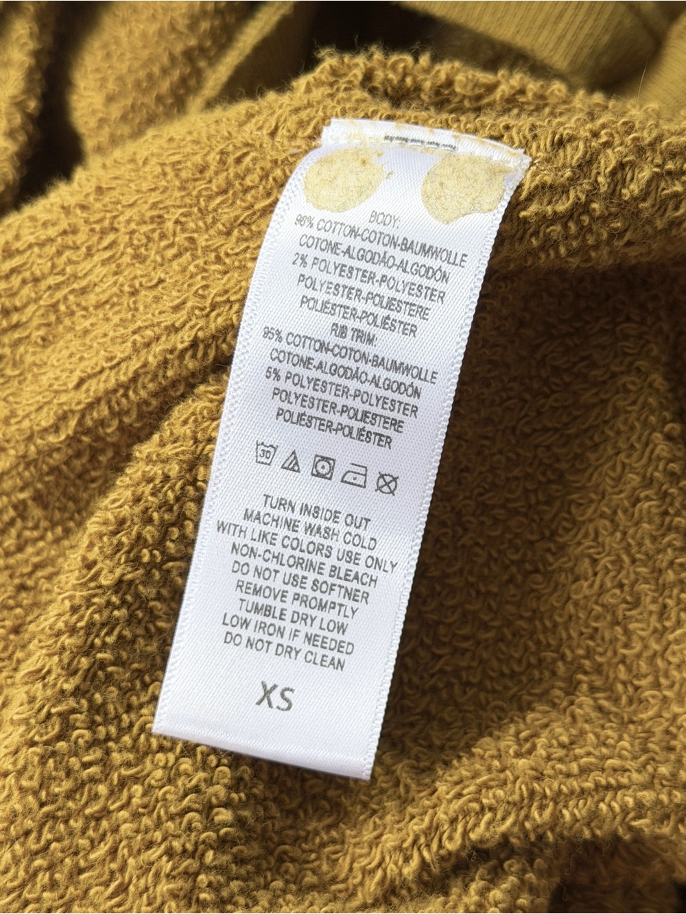 NEW! FP Movement Mustard Onsie Sweat Shirt Fabric sz XS Overalls Free People - Picture 7 of 7